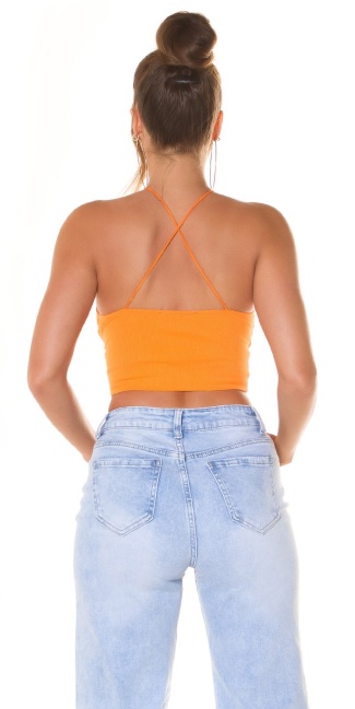 Croptop with Cutouts and Multiway Strap Orange